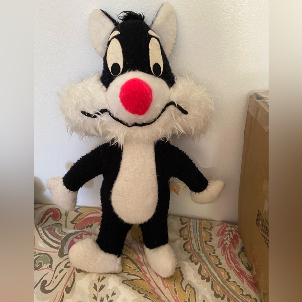 Vintage 1971 Sylvester Cat Stuffed Plush Mighty Star WarnerBros Looney Tunes 16"